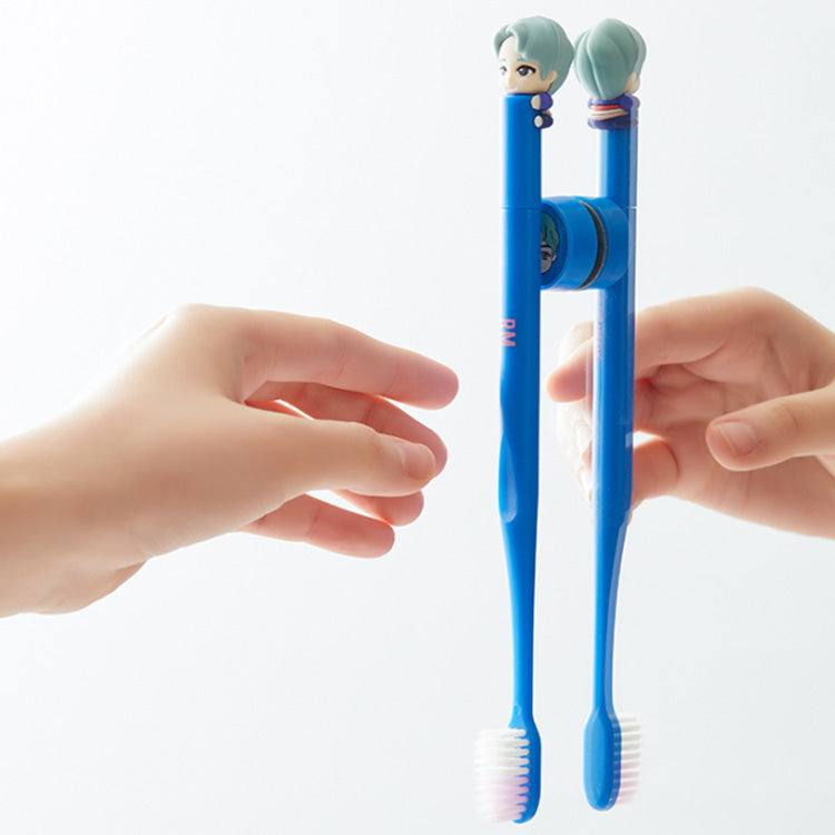 BTS TinyTAN Figure Toothbrush 5pcs Set (with Magnetic Wall Holder) | Easy Magnetic Wall Holder | High Quality Figure | More Easy Brushing with Soft Bristle