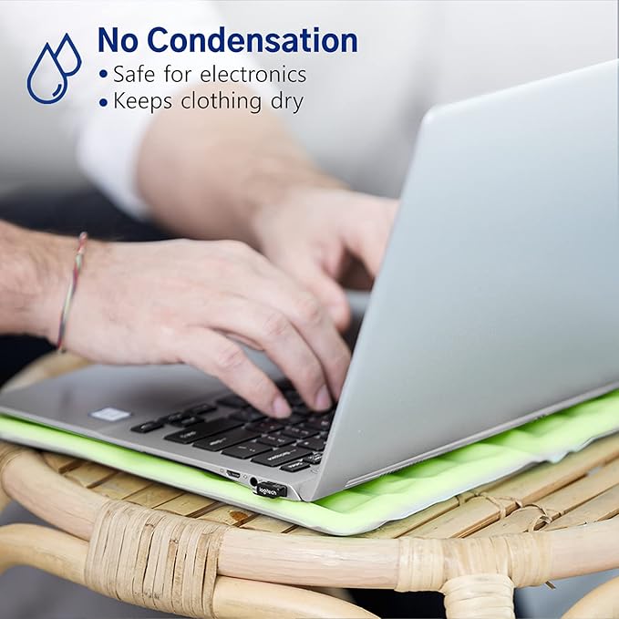 IDEAKOKO Icy Cool Mat. Patented Technology, Frozen at room temperature, Dry (No water droplets), Long lasting, Cool, Fresh, Reusable (Yellow)