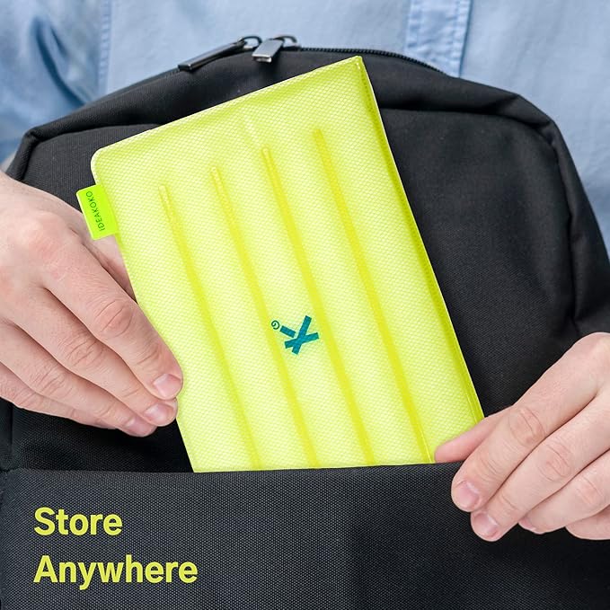 IDEAKOKO Icy Cool Mat. Patented Technology, Frozen at room temperature, Dry (No water droplets), Long lasting, Cool, Fresh, Reusable (Yellow)