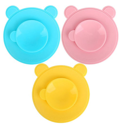 Non-slip silicone mat with double-sided adhesive for baby feeding bowl, Easily attach and detach