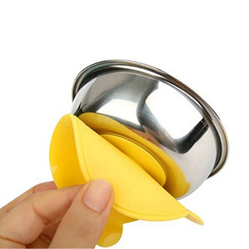 Non-slip silicone mat with double-sided adhesive for baby feeding bowl, Easily attach and detach