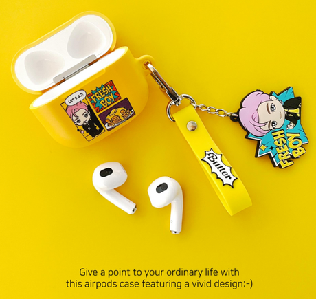 BTS TinyTAN Airpods Case with Keyring_Butter