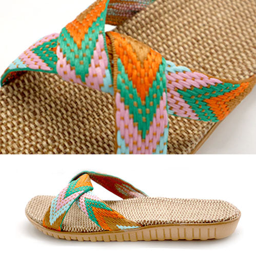 Bohemia Style Anti-skid Geometric Pattern Slippers Flip Flops