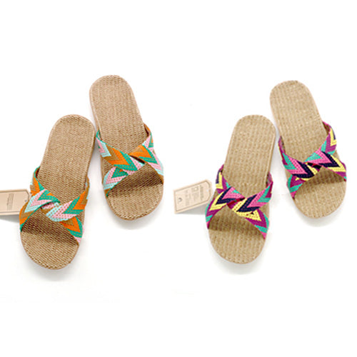 Bohemia Style Anti-skid Geometric Pattern Slippers Flip Flops