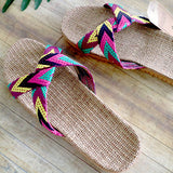 Bohemia Style Anti-skid Geometric Pattern Slippers Flip Flops