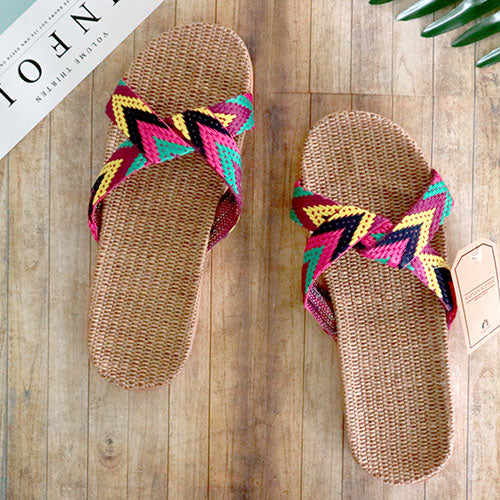 Bohemia Style Anti-skid Geometric Pattern Slippers Flip Flops