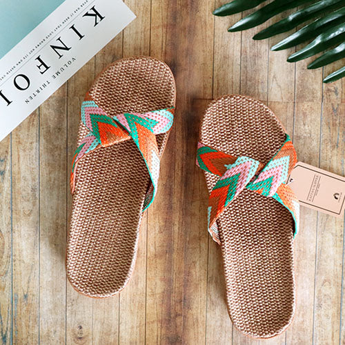 Bohemia Style Anti-skid Geometric Pattern Slippers Flip Flops