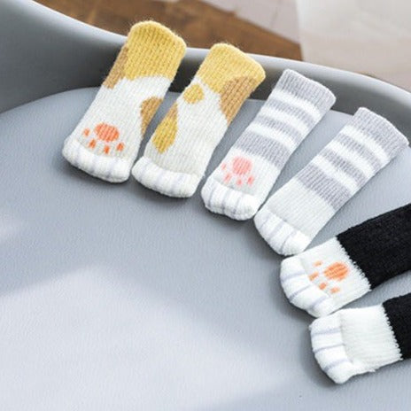 Cat Table Foot Socks Chair Leg Covers Floor Protectors Knitting Sock