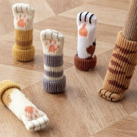 Cat Table Foot Socks Chair Leg Covers Floor Protectors Knitting Sock