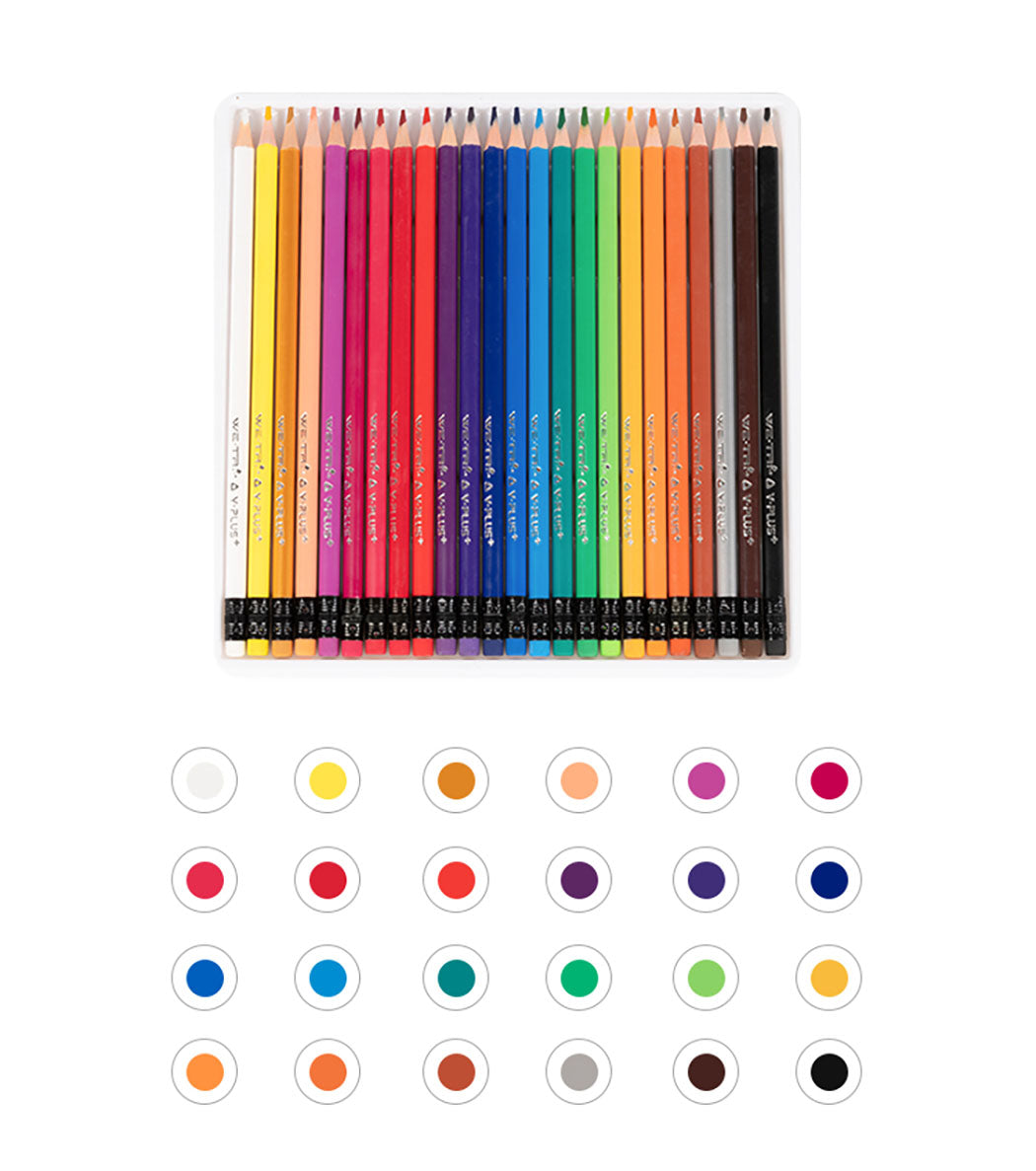 YPLUS Erasable Colored Pencils with Erasers 12pcs/24pcs