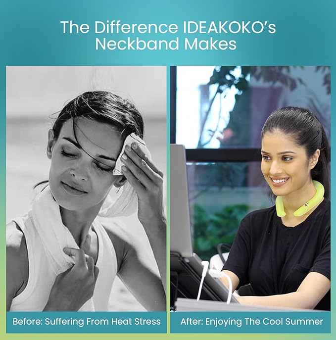 IDEAKOKO Icy Cool Neckband. Wearable Cooling Neck Wrap for Hot Weather, Construction, Walking, and More! Freezes at Room Temperature. No Condensation Or Water Droplets