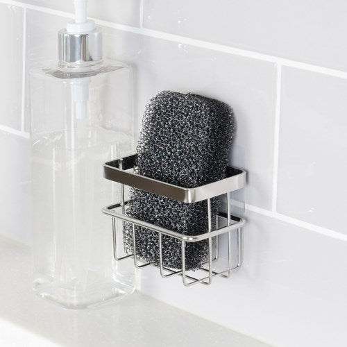 Adhesive Stainless Steel Sponge Holder ,Brush Holder, Rust Proof Water Proof, No Drilling