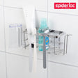 Spider Loc Adhesive Wall-Mounted Shower Basket with Toothbrush Holder