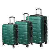 Slimbridge Luggage Suitcase Trolley 3Pcs set Travel Packing Lock - Green