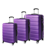 Slimbridge Luggage Suitcase Trolley 3Pcs set Travel Packing Lock - Purple