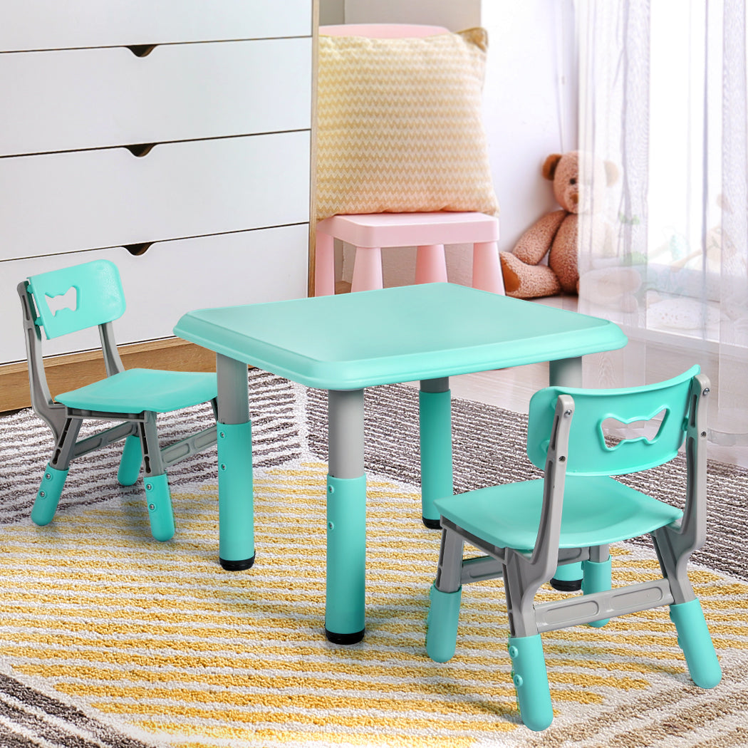 BoPeep Kids Table and Chairs Children Furniture Toys Play Study Desk Set Green