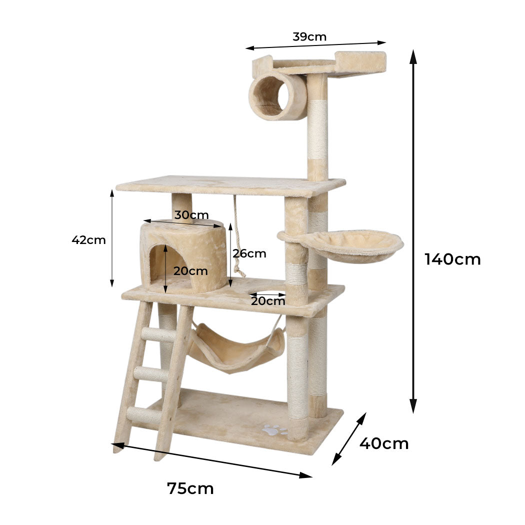 PaWz 0.8-2.1M Cat Scratching Perch Post Tree Gym House Condo Furniture Scratcher