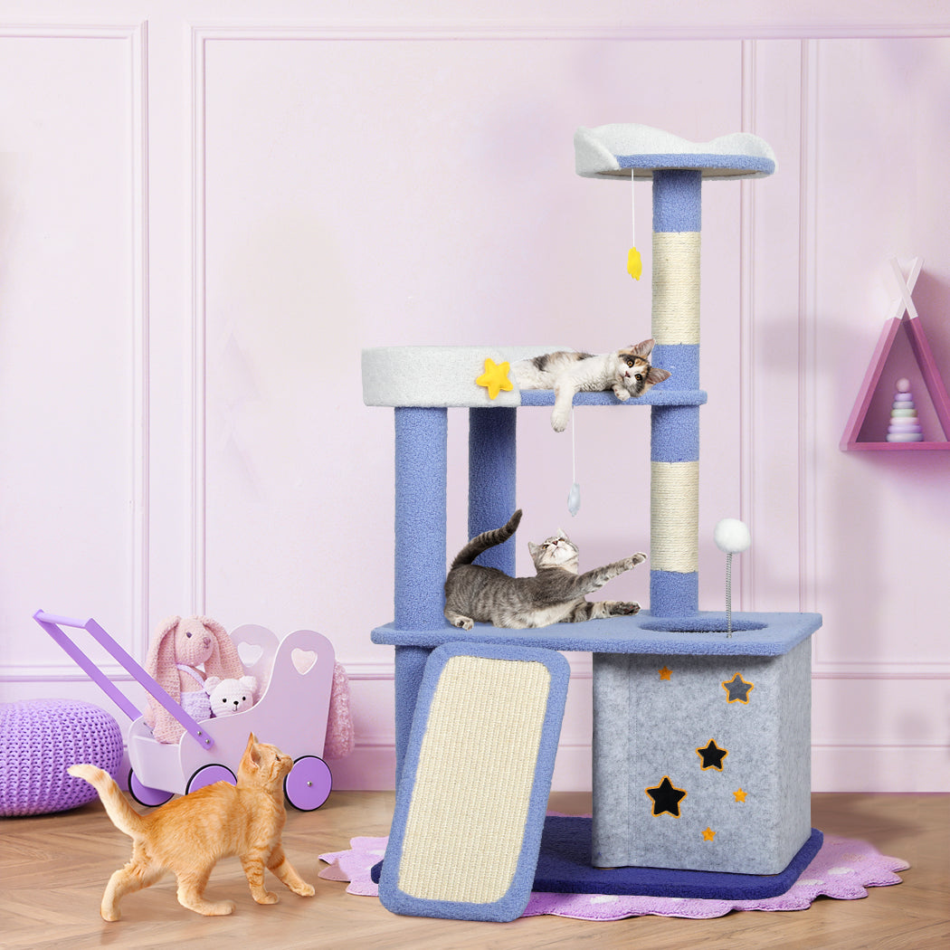 PaWz Cat Tree Kitten Furniture Condo Post Scratching Multi-Level Tower 110cm